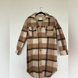 Joie plaid long Shacket Jacket